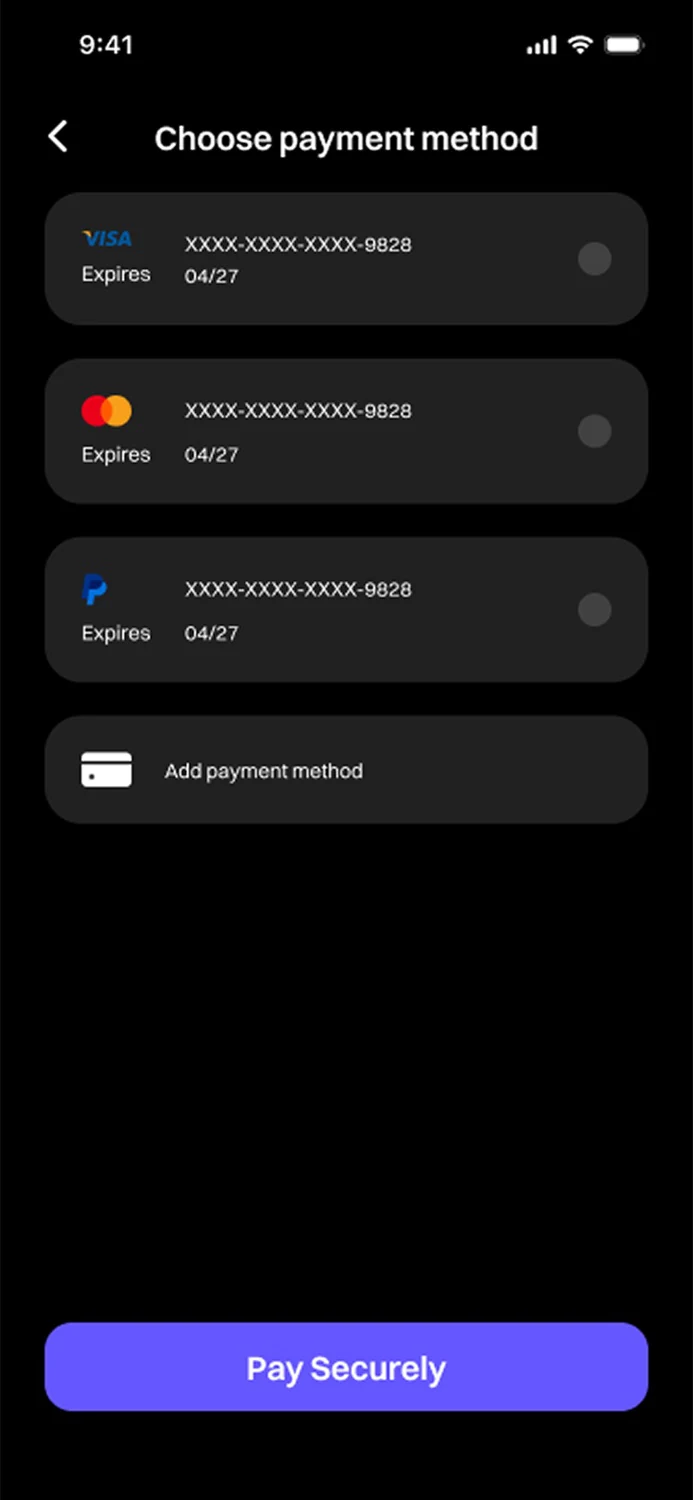 EV-Juice: Payment methods