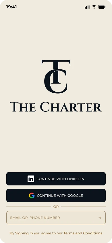The Charter: App sign in